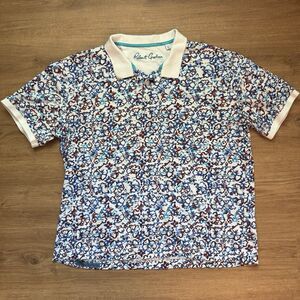 Robert Graham Mens Teton Knit Polo Shirt Short Sleeves Classic Fit XL